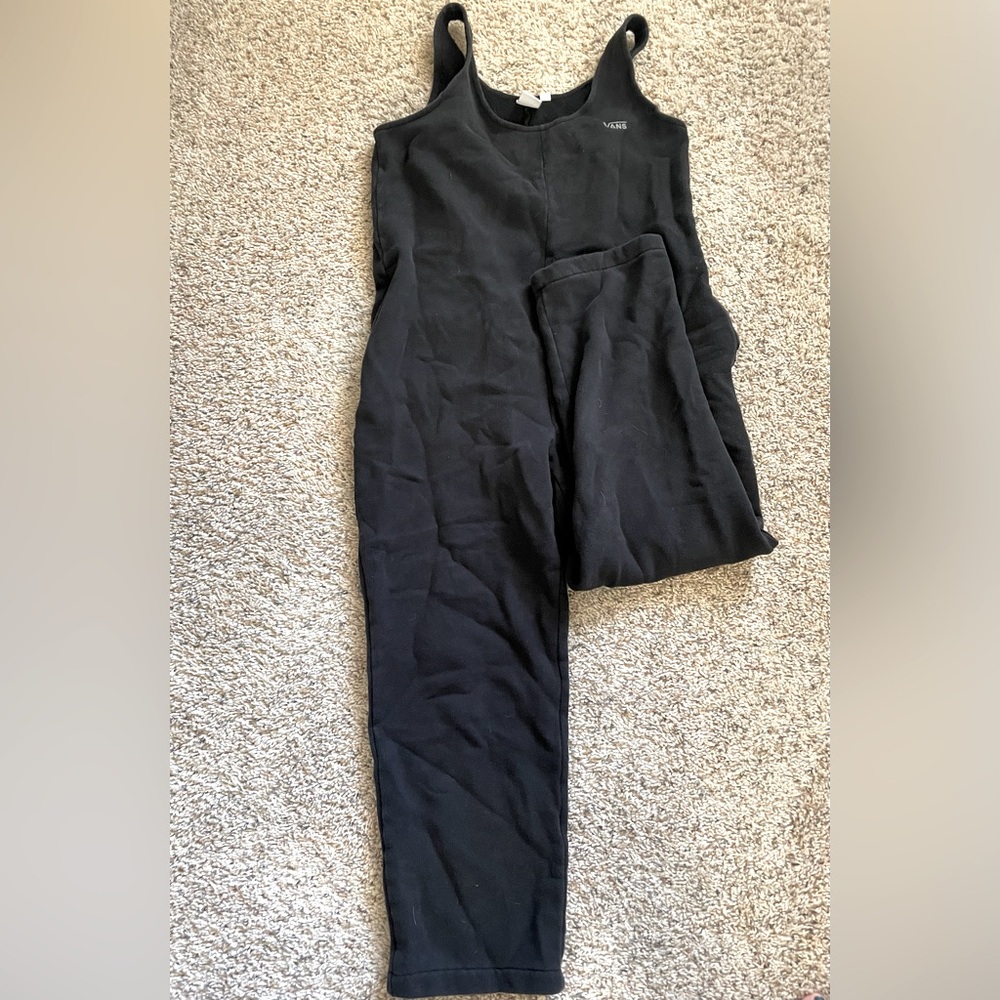 VANS Black ComfyCush Fleece Lined Jumpsuit SMALL